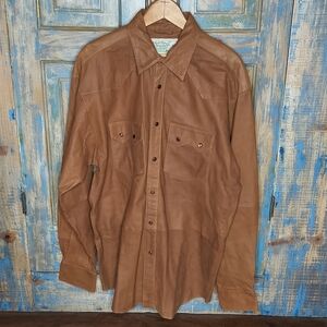 New! LEATHER T.P. Saddle Blanket & Trading Co. Men's Western Shirt snap front XL